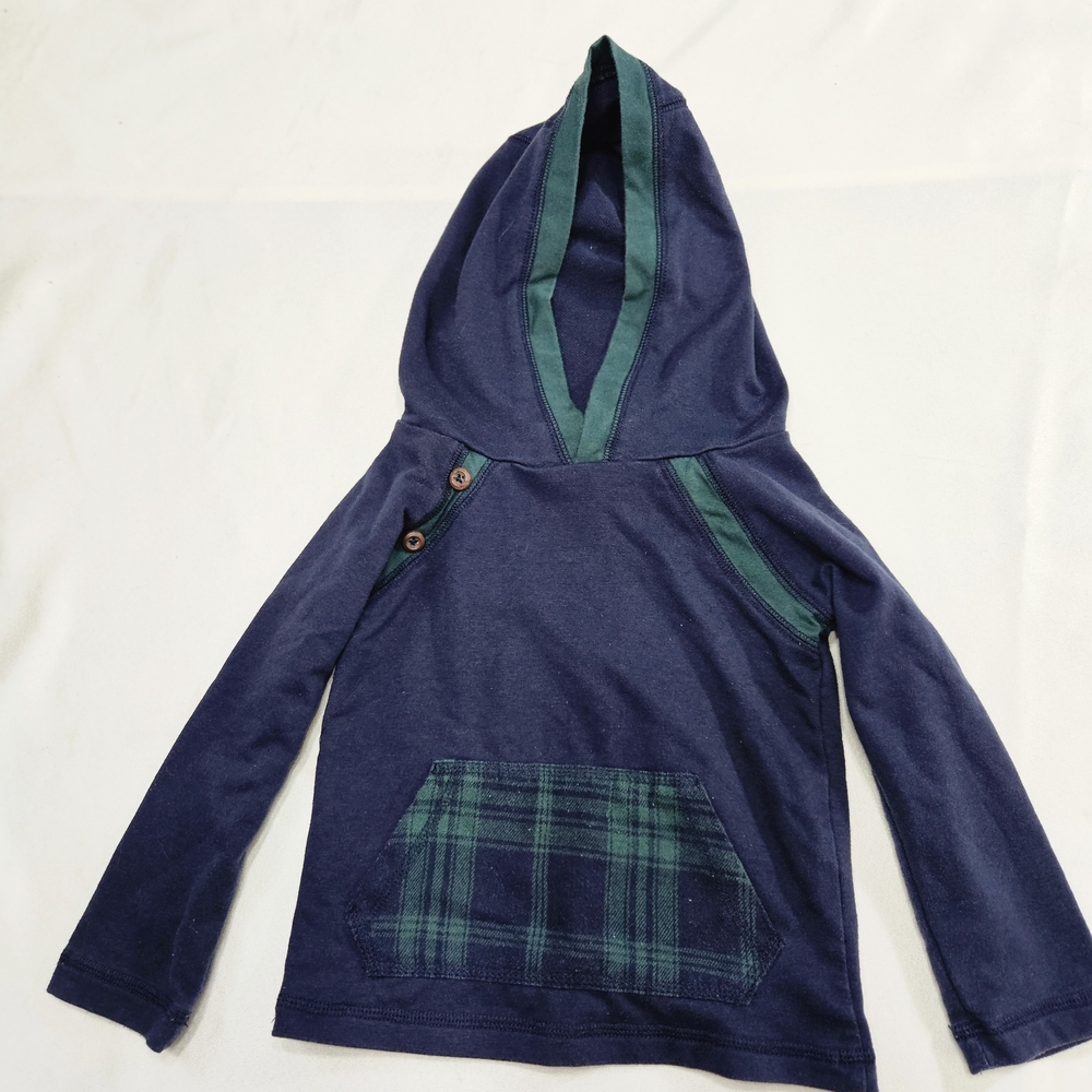 Tommy Bahama Kids Hoodie in Blue with Green Plaid